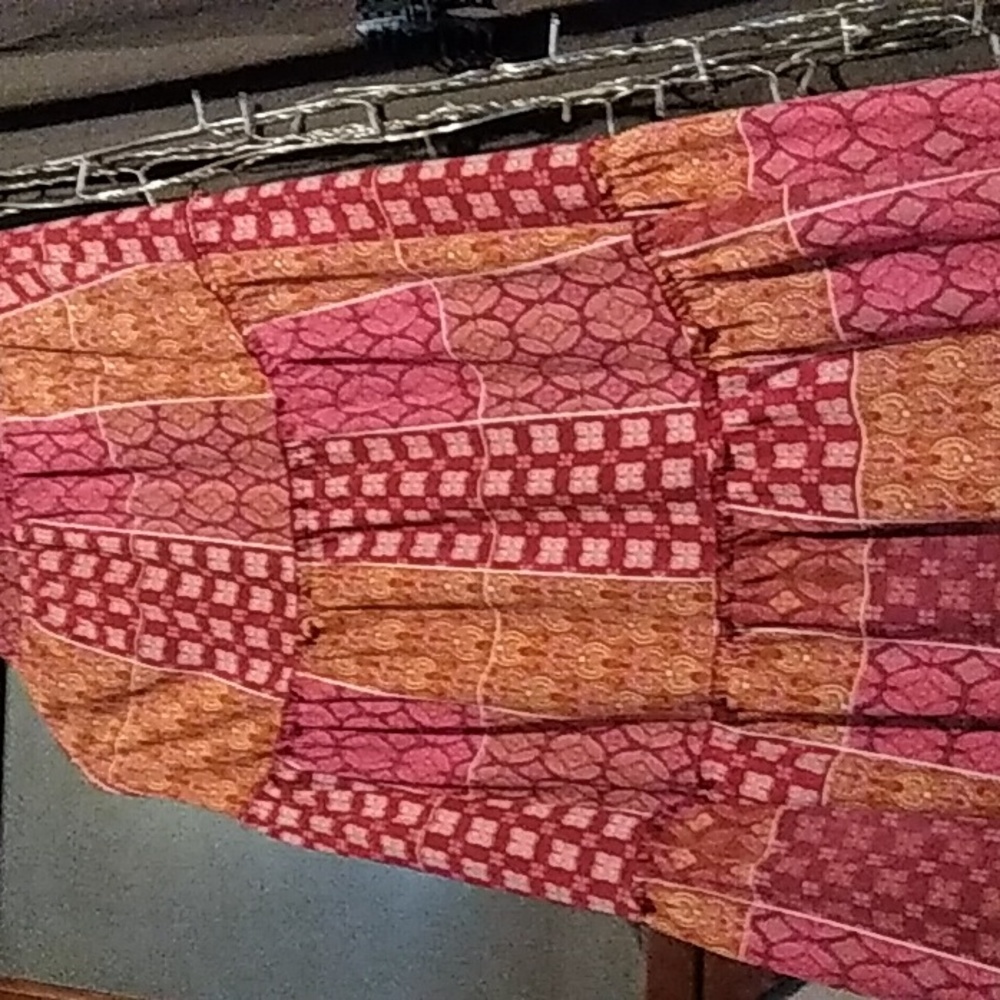 A long skirt with designs ..